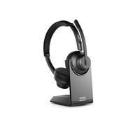 Urban Factory Casque arceau sans fil MOVEE PRO – Bluetooth, USB‑C, socle de charge, micro – Noir