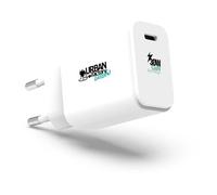 Urban Factory POWEE - Adaptateur secteur - 30 watt - 4.5 A - PD 2.0, PD 3.0 (USB-C) - blanc laqué