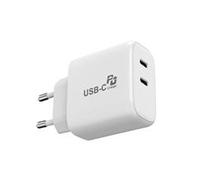 Chargeur secteur Urban Factory avec 1 port USB-C 45 W + 1 port USB-C 20 W Blanc