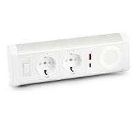 Urban Factory POWEE Desk - Coupe-circuit - USB-C, USB-A, chargeur sans fil 15W - CA 100-250 V - 2200 Watt - entrée : Type F/E - connecteurs de sortie : 2 - 1.35 m cordon - blanc