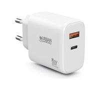 SECTEUR 65W TYPE C GAN AVEC 1 PORT USB-C 45W + 1 PORT USB-A 18W CHARGE RAPIDE WHITE
