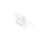 Urban Factory Powee PSC65UF : Alimentation Universelle 65W USB-C, Secteur Intérieure, 5V-20V, 3250mA, Câble 2m, Blanc, 100x60x28mm