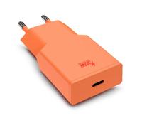 URBAN FACTORY SLIMEE Chargeur GaN 30W Ultra Fin + Câble USB-C 1,5 m Orange