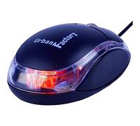Urban Factory Cristal Mouse Optical USB 2.0, 800dpi, Internal Light, Black - souris - USB - noir, transparent