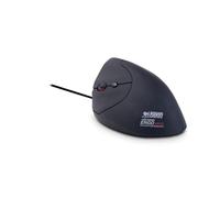 Urban Factory Souris Ergonomique Filaire Gaucher - Design Vertical Prévention Epicondylite, 800 à 2400 DPI Réglable, Cable en Tissu Résistant 1.5m, 3 Boutons, Capteur Optique Ultra Performant Pixart