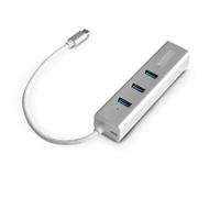 Station d'accueil Urban Factory TCM02UF Argent - USB 3.2 Gen 1 Type-C, 3x USB-A, 1x USB-C, RJ-45, Alimentation USB, Dimensions 24.9x19.8x110mm