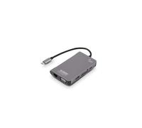 Urban Factory TCM16UF Hub USB-C 3.2 Gen 1 Gris - 3x USB-A, 1x USB-C, HDMI, VGA, Ethernet, Lecteur Cartes SD/MS Duo, Power Delivery 96W
