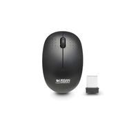 Urban Factory WMB01UF : Souris sans fil 2.4GHz 1000 DPI optique ambidextre noire, 3 boutons, portée 10m, récepteur USB nano, compatible Windows/macOS/Linux/Android/iOS