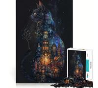 Urban Feline Dreams,Puzzle de 1000 pièces pour Adolescents Jeux de mémoire,Assemblage précis sans espaces,activité Amusante en Famille (38x26cm)