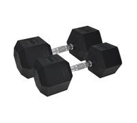 Urban Fitness PRO Haltères hexagonaux - revêtement en caoutchouc (la paire) Noir - 15kg