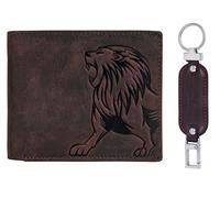 Urban Forest Leo Portefeuille en cuir avec blocage RFID pour homme, marron vintage + porte-clés, portefeuille à deux volets, marron vintage + porte-clés, portefeuille à deux plis, Marron vintage +