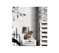 Papier peint GENERIQUE Urban Friends & Coffee Papier peint Briques Gris et blanc