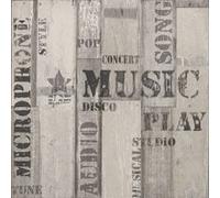 Urban Friends & Coffee Papier Peint Planches de Bois Mots Gris et Noir Salon