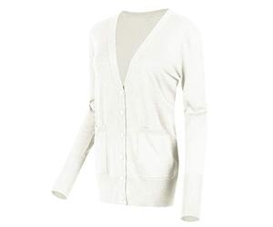 Urban GoCo Femmes Casual Cardigan en Tricot Pull à Manches Longues Classique Blouson Gilet avec Boutons,Blanc,L