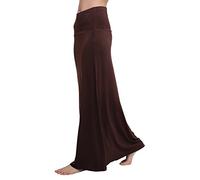 Urban GoCo Jupe Yoga de Femmes Élastique en Forme de Cocon À Taille Haute Longue Maxi Jupe De Large Ouverture Marron M