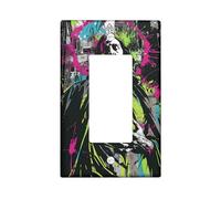 Urban Graffiti Plaques de protection pour interrupteur de lumière/cache-prise, art mural Neon City Sacred Heart, plaques murales thermoplastiques, taille standard simple à bascule