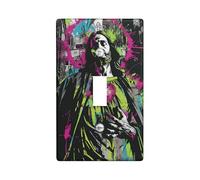 Urban Graffiti Plaques de protection pour interrupteur de lumière/cache-prise, art mural Neon City Sacred Heart, plaques murales thermoplastiques, taille standard simple à bascule