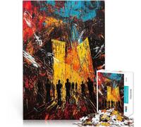 Urban Inferno 鈥5 Paysage Urbain expressionniste dans Le Chaos Puzzles de 1000 pièces pour Adolescents Loisirs en Famille Super Cadeau 38x26cm