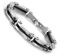 Urban Jewelry Bracelet mécanique en acier inoxydable 316L pour homme (noir, argent)