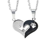 URBAN JEWELRY Pour elle et lui ensemble cadeau collier et pendentif 2 pcs pour les amoureux de la Saint-Valentin, chaîne 19" et 21"