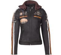 Urban Leather 58 Veste de Moto avec Protections - Femme - Marron - 2XL/46
