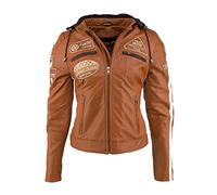 Urban Leather 58 Vestes pour femme, Tan, Taille 44/2XL