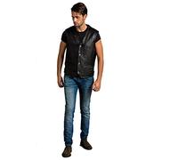 Urban Leather Billy Gilet - homme cuir, noir, Taille 3 X L