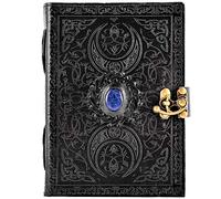 URBAN LEATHER Grimoire En Cuir - Livre Des Ombres De Wicca Avec Triple Lune - Journal Gothique Avec Pages Vierges Non Lignées Pour Homme Et Femme
