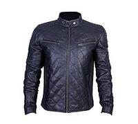 Urban Leather UR-50 956 Veste de Moto en Cuir pour Hommes, Noir, M