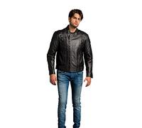 Urban Leather UR-58 Original Blemo Veste de Moto pour Hommes, Noir, L
