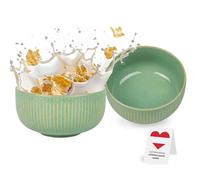 Urban Lifestyle Bols petit déjeuner pour céréales Diana, lot de 2 en grès, Ø 15 cm, 700-800 ml, vert d’eau bol ramen, saladier, grand bol