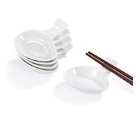 Urban Lifestyle Coupelles à sauce Chopsticks, 6 x coupelles en porcelaine avec porte-baguettes, pour sauce soja, vinaigre chili, épices. Coupelles à sauce soja, coupelles à sushi, coupelles pour dip.