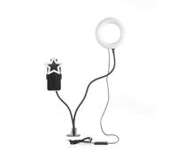 Urban Lifestyle Kit Anneau Lumineux LED avec 3 Modes de lumière Blanche à intensité Variable et Clip, Cordon USB et Piles, Portable pour Les appels vidéo, la création de Contenu et Les Selfies