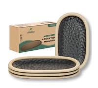 Urban Lifestyle Lot de 4 Assiettes à Dessert Ovales en Céramique 19,5 x 11,5 cm Marron Chocolat - Assiettes Rustiques pour Gâteau, Petit-Déjeuner, Dessert ou Entrée - Petites Assiettes Ovales