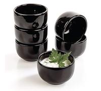 Urban Lifestyle Lot de 6 coupelles à sauce rondes Noir Kuro 6 x 6 x 3,6 cm