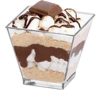 Urban Living 40 Verrines Réutilisables Transparentes Forme Ravier Carrée - Présentation Élégante pour Apéritifs, Desserts, Buffets - Plastique Rigide Recyclable - 50 ml (Lot de 4 x 10 = 40 verrines)