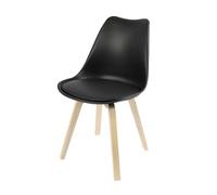 Urban living AC-Déco Chaise Style épuré avec Coussin - L 45 X L 58 X H 82 Cm - Noir