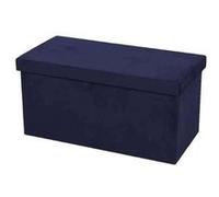Urban Living - Banc de rangement pliable Kube en velours côtelé - Bleu Bleu