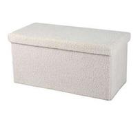 - Banc de rangement pliable Kube revêtement bouclette - Blanc crème