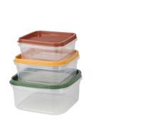 Urban Living BOITE FRIGO CARRE X3PCS 3 COULEURS ASSORTIES 400ML / 700ML / 1000ML