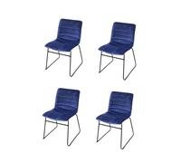 Urban living Brooklyn Chaise en Velours Bleu 55X45XH78CM / Bleu