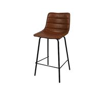Urban Living Brooklyn Tabouret DE Bar Effet Cuir Cannelle 44X47XH66/95CM