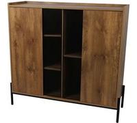 Urban Living - Buffet 2 portes Helio en bois et métal - Marron et noir Marron G