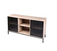 - Buffet 2 portes Soho en bois et métal - Beige et noir