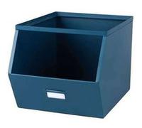 Urban Living - Casier de rangement en métal avec étiquette - Bleu Bleu