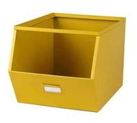 - Casier de rangement en métal avec étiquette - Jaune