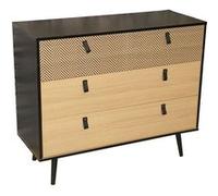 Urban Living - Commode contemporaine effet bois Chelsea - L. 98 x H. 82 cm - Noir - Chelsea Noir G