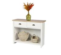 Urban Living - Console 2 tiroirs et 1 niche de rangement en bois HANOI - Blanc
