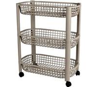 Urban Living - Desserte à roulettes 3 niveaux Liberty en plastique - Gris Gris