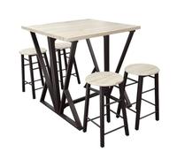 Urban Living "Dock Table Haute Pliable avec 4 TABOURETS 40/80X80H89CM ET 30X30XH55CM